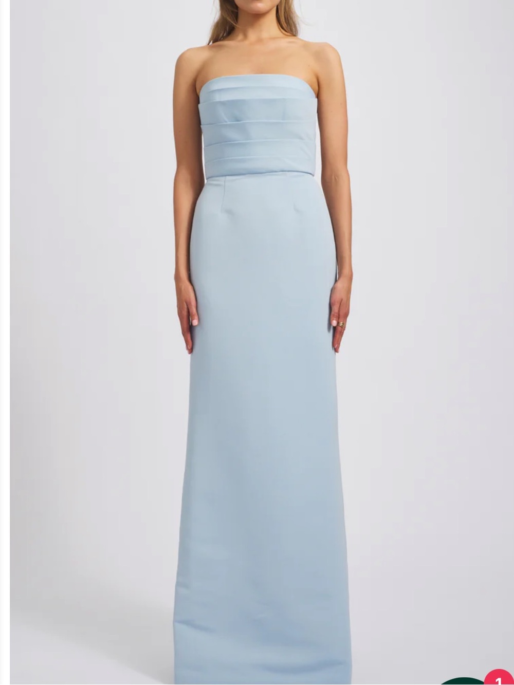 Amsale Sonia Ice Blue Evening Gown